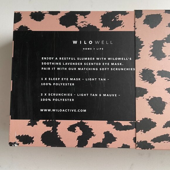 Wilowell Home + Life Luxe Eye Mask & Scrunchie Set Light Tan & Mauve OS - Picture 4 of 6